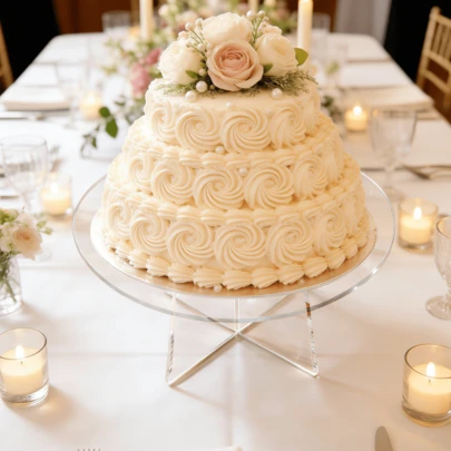 1pc Transparent Acrylic Cake Stand, Wedding Party Dessert Table Decor, Home Living Room Birthday Cake Holder, Multi-Tier Cake & Cupcake Display Stand For Party Restaurant