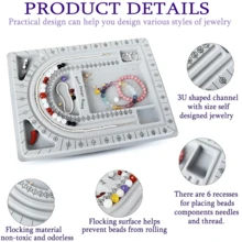 1pc/Set Beaded Design Tray, Bracelet/Necklace DIY Beading Tray, 18 Slots Storage Tray, Bead Sorting Tray, Jewelry Making Workbench - Measuring Tool Accessory