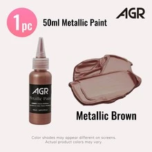 50ml Metallic Acrylic Paint Pigment – Gold, Silver & Copper Resin Colorant For Gypsum Crafts, Jewelry Making, Line Spatula Art & DIY Coloring