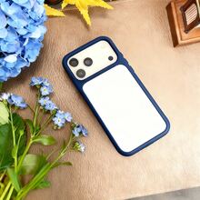DECOPHONE Funda protectora de teléfono minimalista, azul, con marco, botón chapado, acrílico transparente y a prueba de golpes, adecuada para XR, 7, 8 y Apple 17, 17 Pro, 17 Pro Max, 16, 16 Pro, 16 Plus, 16 Pro Max, 15 Pro, 15 Pro Max. Regalo de primavera - Azul Marino - Ver 3