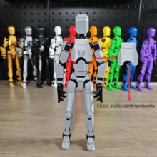 13件套创意3D打印可动人偶玩具，特种部队士兵人偶模型，多关节可动，配有武器，幸运娃娃减压组装收藏玩具模型 - 彩色 - 查看 21