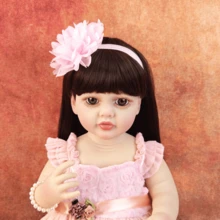 About 55cm 22Inch Full Vinyl Body Realistic Reborn Dolls Fashion Dress Rebirth Doll Washable Companion Playmates Toy Birthday Gifts