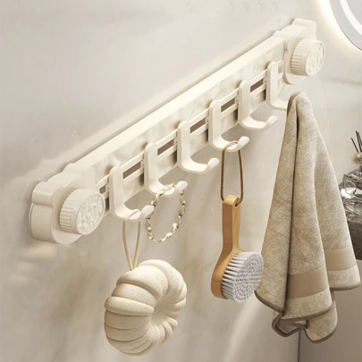 Multifunctionele draaibare zuignaphaak, stapelbare haken, sterke, draagkrachtige zelfklevende haken voor badkamer en keuken, zonder boren.