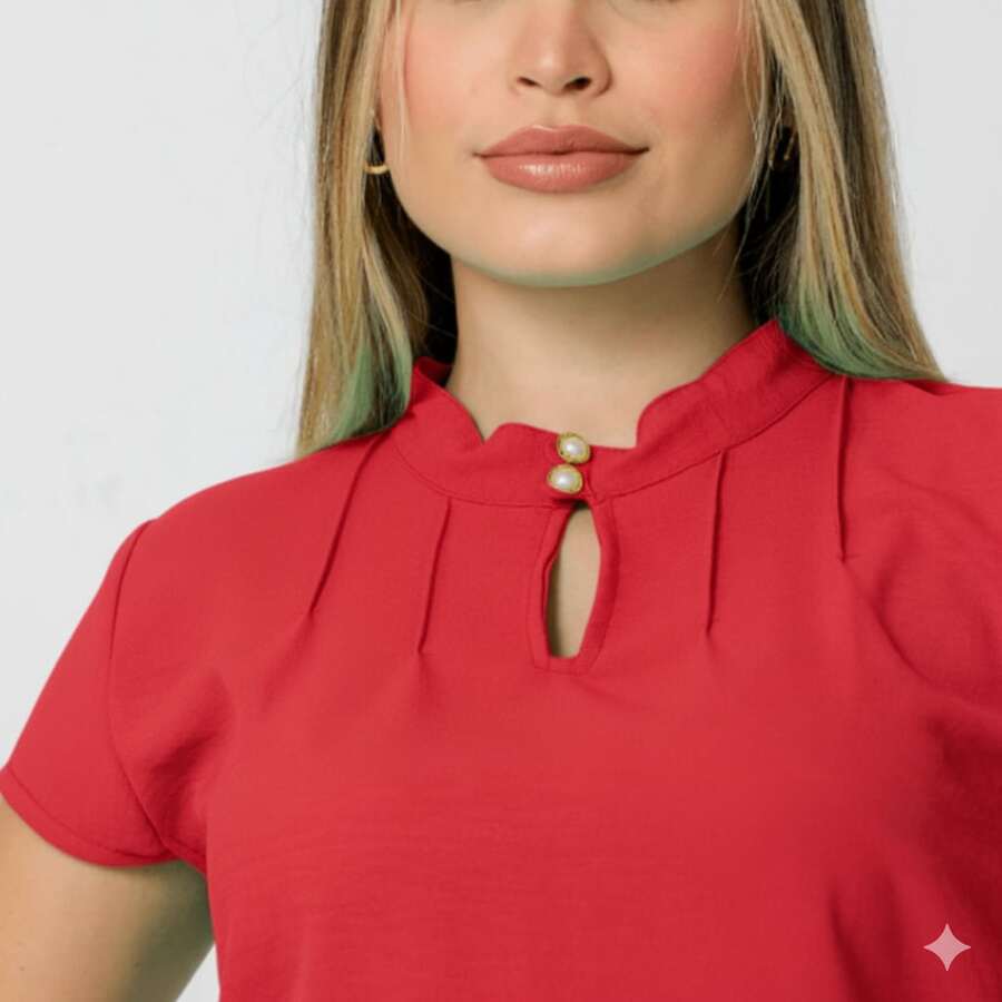 Women's Button-Down Shirt - Red - View 1