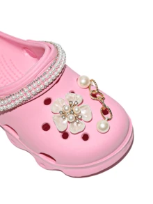 HOEASE Dép gỗ nhiều màu sắc tươi sáng cho trẻ em, phù hợp cho trẻ mới biết đi và bé gái, thoáng khí và nhẹ, lý tưởng cho bãi biển, hồ bơi và các dịp khác, dép chống trượt, giày đi nước, dép mùa hè, màu xanh dương. - Hồng - Xem 3