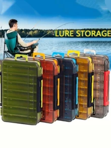 Double-Sided Bait Storage Box Fishing Accessory Boxes Multi-Compartment Fishing Tool Box Fish Hard Bait Box For Hard Soft Lures Earthworms Fish Lice And Storing Bait Hooks Fishing Tools Fishing Essential Fishing Travel Gear Fishing Accessories - Multicolor - View 11