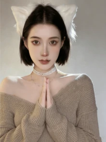 一对洛丽塔猫耳爪发夹，适合角色扮演、派对、动漫人物扮演，带铃铛的猫耳头饰（高级款），纯色涤纶材质，发夹，发卡，女士发饰，发卡 - 彩色 - 查看 4