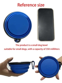 1个可折叠硅胶狗碗，狗碗，狗狗用品，狗狗礼物，便携式幼犬食物容器，喂食碗，水壶，适合户外远足和露营，易于存放和清洁（带登山扣） - 彩色 - 查看 9