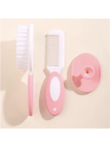3pcs Baby Powder Bath Brush Set, Including Soft Bristle Brush, Comb And Bath Brush