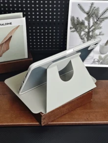 360 Degree Rotating Protective Case With Pencil Slot Transparent Backplate, Auto Wake/Sleep - Light Grey - View 5