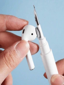1pc Wireless Earphone Cleaning Kit For AirPods Pro - Durable Brush Pen For Computers & Phones, Effective Dust Removal Tool For Daily Use & Travel, Maintenance Essential. - White - View 3