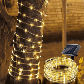 1 قطعة إضاءة شمسية خارجية 100/50 ليد، إضاءة أنبوبية خيالية، 8 أوضاع إضاءة، مناسبة لتزيين الحدائق الخارجية، المسارح الخارجية، إضافة ديكور جميل لأعياد الميلاد والربيع والشكر والسنة الجديدة وحفلات الزفاف والمناسبات العطلات المختلفة