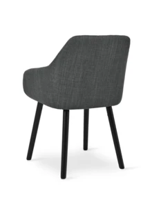 Goeurvant Modern Vertical-Stripe Upholstered Dining Chairs With Armrests And Solid Wood Legs For Dining Room, Kitchen, Living Room - Set Of 2 / Set Of 4 / Set Of 6 - Black Grey - 黑灰色 - 查看 7
