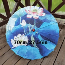 1把手工中国油画伞 - 花卉艺术伞，色彩鲜艳，塑料伞架，竹制伞柄，适合室内/室外使用