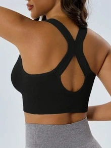3件装女士运动文胸 - 前拉链设计，柔软透气面料，适合各种场合，四季皆宜。健身必备，基础运动服，无缝设计，时尚运动服，耐用缝线，支撑性文胸，是健身和瑜伽爱好者的理想之选。 - 彩色 - 查看 4