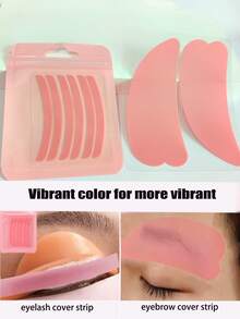 4 Pairs Bestselling New Item: Silicone Eyebrow & Eyelash Lifting Pads, Reusable Silicone Beauty Patches For Eyebrow And Eyelash Lifting - Pink - View 4