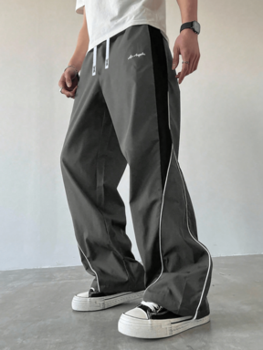 1件装青少年男童休闲纯色抽绳工装裤，日常街头风青少年男童工装裤