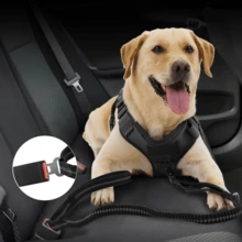 Tactical Dog Leash Heavy Duty, 4-6FT Shock Absorbing Bungee Lead With 2 Padded Handle, Metal Carabiner Clip, Car Seatbelt, Strong No Pull Leash For Medium Large X-Large Dogs, Black - Multicolor - View 9