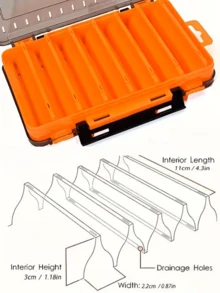 Double-Sided Bait Storage Box Fishing Accessory Boxes Multi-Compartment Fishing Tool Box Fish Hard Bait Box For Hard Soft Lures Earthworms Fish Lice And Storing Bait Hooks Fishing Tools Fishing Essential Fishing Travel Gear Fishing Accessories - Multicolor - View 8