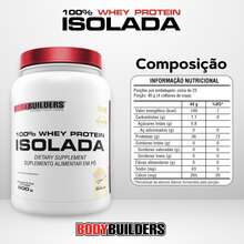 100% Whey Protein Isolada 900g | Para ganho de massa muscular | 36g de proteína p/ dose - Bodybuilders - Chocolate - Visão 2