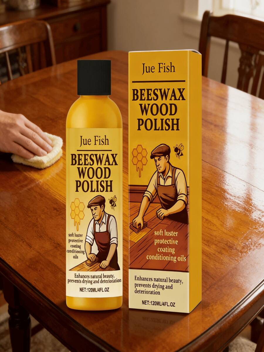 JUE FISH Agente de pulido y cuidado de cera de abeja - Limpia el polvo de la superficie, la abrillanta, adecuada para varios escenarios del hogar. Puede nutrir profundamente la veta, restaurar el brillo original del mueble y mejorar su apariencia. Diseñado especialmente para eliminar el polvo y las marcas opacas en los muebles. - Multicolor - Ver 1