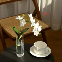 2/6/10/12个装圆柱形塑料花瓶，透明纤细单杆花瓶，简约风格散装花瓶，适用于家居装饰，适合婚礼、生日、新娘送礼会、派对、餐桌摆饰，耐用材质，活动策划师和派对组织者的装饰花瓶 - 白色 - 查看 11