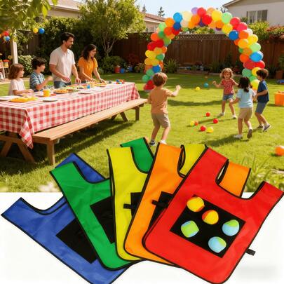 1 Set (1* Yelek + 3* Yumuşak Top) Açık Hava Çim Oyuncağı Yelek Atma Sırt Çantası Seti, Çeşitli Boyut ve Renk Seçenekleri, Aile Toplantıları İçin Etkileşimli Dodgeball Oyunu, Bahçe Pikniği/Tatil Partisi/Eğlence Aktiviteleri İçin Uygun Eğlenceli Alet