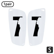 1 Pair Upgraded No.7 Face Design Football Shin Guards, Lightweight, High Elasticity, Unisex, Suitable For Football, Basketball, Soccer, Rugby, Tennis And Other Sports, Multiple Sizes Available - White #7 Face Shadow Soccer Shin Guards - View 7
