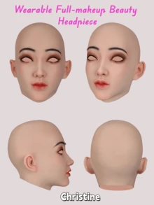 Silicone Mask Full Makeup Cosplay Head Mask Beauty Mask Silicone Crossdresser Head-Mounted Beautiful Exquisite Makeup Mask With Realistic Skin Texture For Halloween, Masquerade Party,Cosplay,Cross-Dressing,Transgender, - Multicolor - View 5