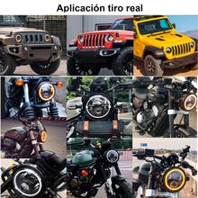 Faro Para Moto Universal + Carcasa Y Soporte De 7 Pulgadas Derecho Faro Para Moto Universal Y De 7 Pulgadas Led Aluminio+ Carcasa Y Soporte De 7 Pulgadas Derecho, Faros H4 Led Alta y Baja 4300K Ámbar/6500K Blanco, Faro General LED Redondo para Moto - H4 - Ver 12