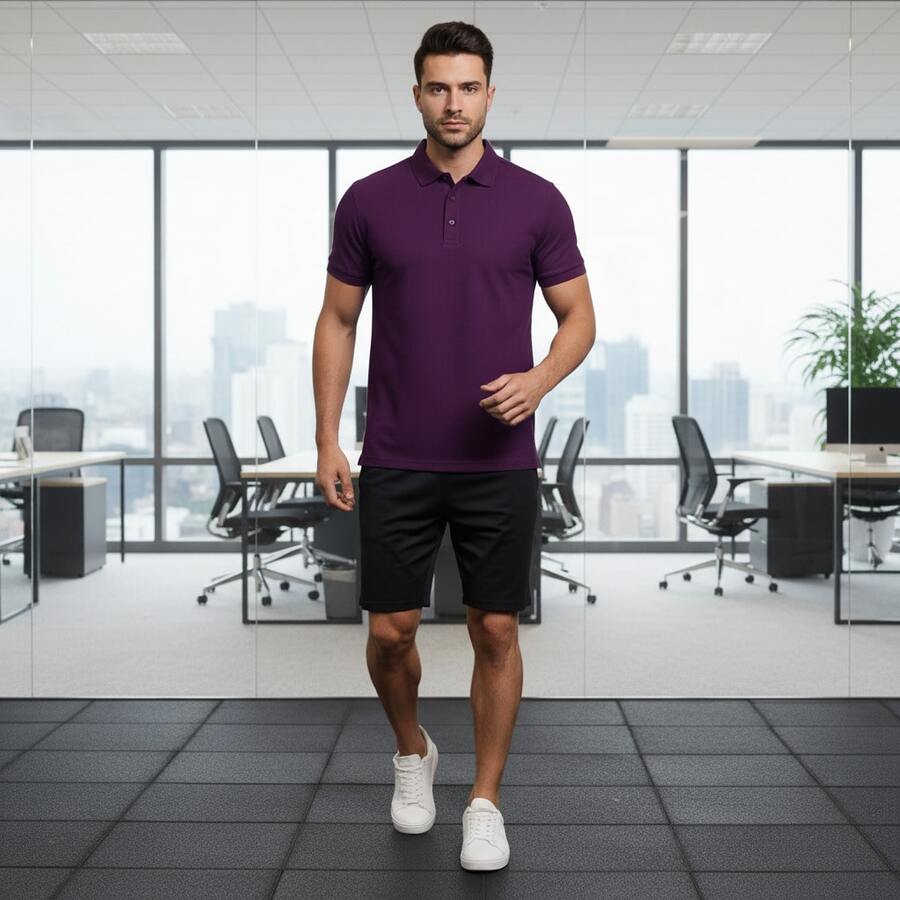 NAO Men Polo Shirts - Purple - View 1