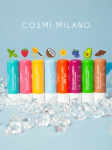 COSMI MILANO LIP BALM, PACK OF 4 (4g EACH). DAILY FALL-WINTER CARE, HYDRATES AND NOURISHES LIPS. COMPACT AND PORTABLE DESIGN. - ROSAx4pezzi - 查看 5
