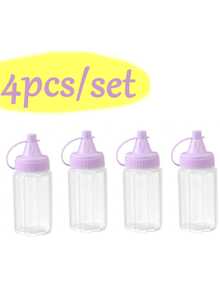 4/8个便携式调味挤压瓶，迷你半透明酱料罐，沙拉酱容器，小型透明番茄酱挤压瓶，适用于番茄酱、食用油、酱油和蜂蜜，是办公室午餐的理想选择，塑料便携式容器瓶，办公室午餐盒野餐油酱蜂蜜沙拉酱调味瓶，厨房用具，公寓必备，返校季 - 彩色 - 查看 21