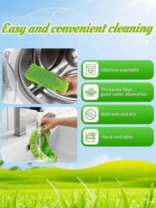 1pc/10pcs Super Absorbent Reusable Mop Pads, Polyester Cleaning Cloths, Suitable For Dry & Wet Floor Cleaning, Easy To Replace, Applicable For Household Cleaning, Dry & Wet Wiping | Connecting Pads | Cleaning Cloths, Floor Cleaning Mop Pads - Multicolor - View 5