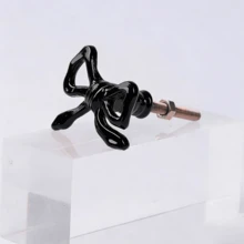 1pc French Drawer Pull Handle, Painted Black Bow Knot Pull Handle, Vintage Bow Knot Dresser Cabinet Drawer Pull - Black - View 7