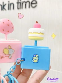 Family Joystick Series Keychain, Blue  Style, Accented With Transparent  Tag, Cake Shape Joystick, Multi Gear Sound Feature For Fun Interaction, Crafted For Comfortable Touch, Vivid And Cute Patterns, Perfect For Keys, Bags, Desk Decor To Accessorize Your Items With Fun, Ideal For  Fans, Collectors, Students, Teens, Lovely Gift For Friends/Lover - Joystick Series - View 9