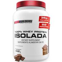 100% Whey Protein Isolada 900g | Para ganho de massa muscular | 36g de proteína p/ dose - Bodybuilders - Chocolate - Visão 1