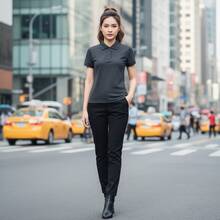 NAO Playera Polo Dama Manga Corta - Gris Oscuro - Ver 1