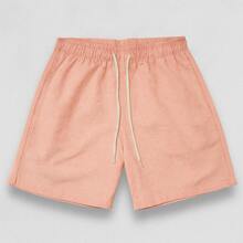 1 Summer Shorts All Regular Fit Pocket Drawstring Tie Beach Daily Holiday Weekend Casual Going Out Carnival Father's Day Spring Picnic Mother's Day New Year Linen Shorts - 淺粉色 - 查看 2