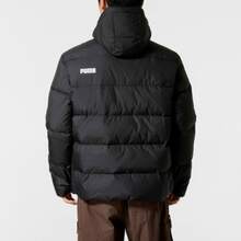 Puma Nike Men's Letter Stand Collar Sporty Casual Water-Repellent Windproof Warm Puffer Jacket IB4499-010 - Black - View 4