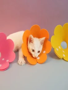 1pc Adjustable Pet Recovery Cone, Lightweight Felt Funnel E-Collar For Cats And Dogs, Post-Surgery Licking Prevention