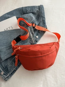 1pc Women's Casual Colorblock Chest Bag, Student Sports Bag, Multifunctional Waist Bag, Suitable For Daily, Outdoor Sports, Running, Travel, Leisure (Women Waist Bag) - Multicolor - View 10