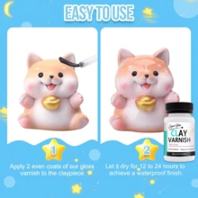 250毫升/150毫升/100毫升/50毫升风干粘土釉，风干粘土清漆不仅可以防止粘土开裂、刮伤和磨损，还可以产生光泽釉效果。