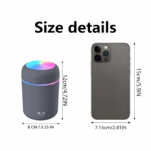 1pc 7-Color Light Minimalist Humidifier, 300ml/USB Powered, Home/Bedroom/Bathroom Air Purifier, Low Noise Mist Diffuser - Multicolor - View 4