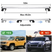 2-Pack Car Roof Rack Crossbars Aluminum Alloy Luggage Bars Universal for SUVs and Off-Road Vehicles with Vertical Rod,  Barras Transversales para Techo – Universales, con Llave, Ideales para Maletas, Kayaks, Tablas o Bicicletas - Unitalla - Ver 9