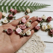 50个涤纶花朵装饰品，适用于婚礼和派对场合 - 粉色 - 查看 2