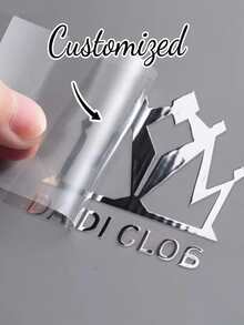 Customized Colorful Transfer Stickers, UV Printing, Personalized Transfer Stickers, Customized Name Label Stickers, Stickers, Name Stickers, Date Stickers, DIY Gifts, Handmade, Handwritten Fonts, Wedding Stickers, Gift Stickers, Raised Hollow Self-Adhesive Logo Labels, Shiny Gold & Silver Transfer Stickers, Company Logo, Suitable For Water Bottles, Lunch Boxes, Personal Items, Glass Cups, Mugs, Gift Boxes Decoration, Multi-Functional - Multicolor - View 3