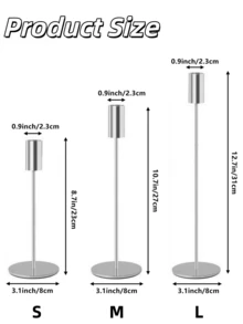 3/6件套烛台，金属锥形烛台，复古装饰中心摆件，适用于壁炉、婚礼、派对、乔迁礼物，现代烛台套装，适用于餐桌、厨房、家居装饰，高端餐厅用品，婚礼装饰 - 銀色 - 查看 13