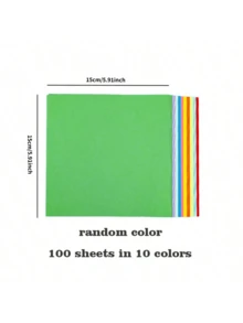 100pcs Premium Handmade Paper Set, 20/15/7cm - 10 Vibrant Colors, Suitable For Origami/Scrapbooking - 80g Art Paper - Essential For Holiday Crafts, Thanksgiving DIY Kit, Christmas Handmade Supplies, Photography Props, New Year Art Projects - Multicolor - View 10