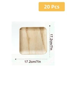 40pcs/Sets Disposable Palm Leaf Plates, 8-Inch Square Appetizer Plates Microwaveable, And Fashionable Alternative To Traditional Utensils, Ideal For Graduation, Christmas, Thanksgiving, Wedding, Birthday, Picnic And Camping Plates. - Primary Color - View 13